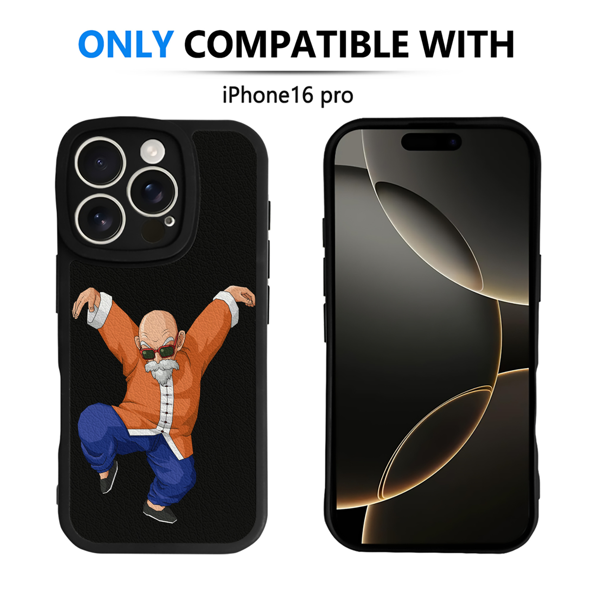 （画像用） ドラゴンボール 亀仙人（かめせんにん） DRAGON BALL Master Roshi Kame Sennin 【iPhone 16シリーズ対応】シリコンスマホケース（レザー調） 材質：シリコン